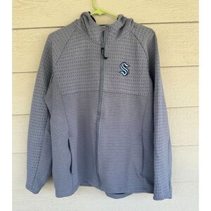 Levelwear NHL Seattle Kraken Mens Gray Full Zip Hooded Jacket Size L